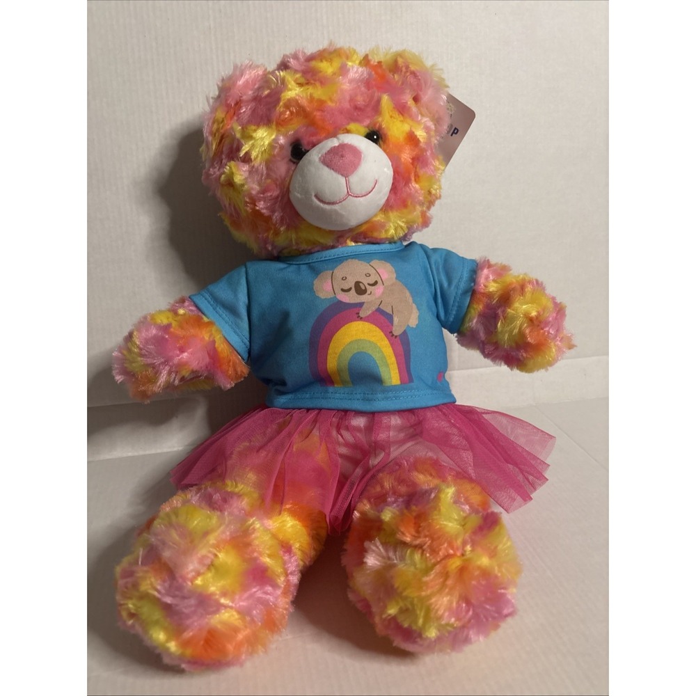 Build A Bear Sunrise Bear‎ With FREE RAINBOW SKIRT SET (value $13.50)